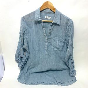 Carve Designs Sawyer Striped Popover Shirt size L